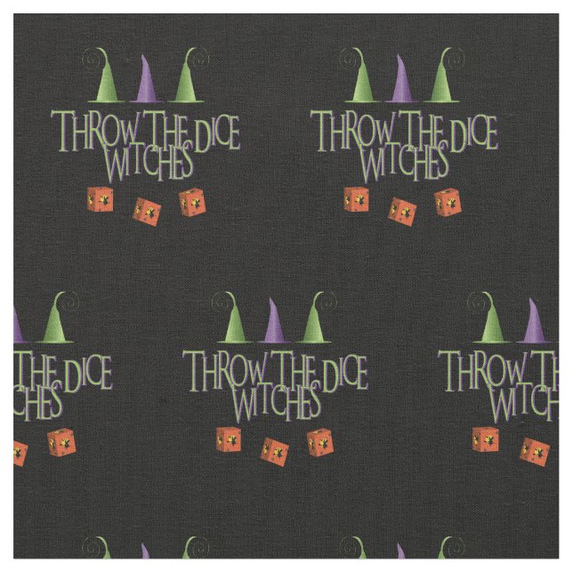 Funny Novelty Throw The Dice Witches Bunco  Fabric (Close Up)