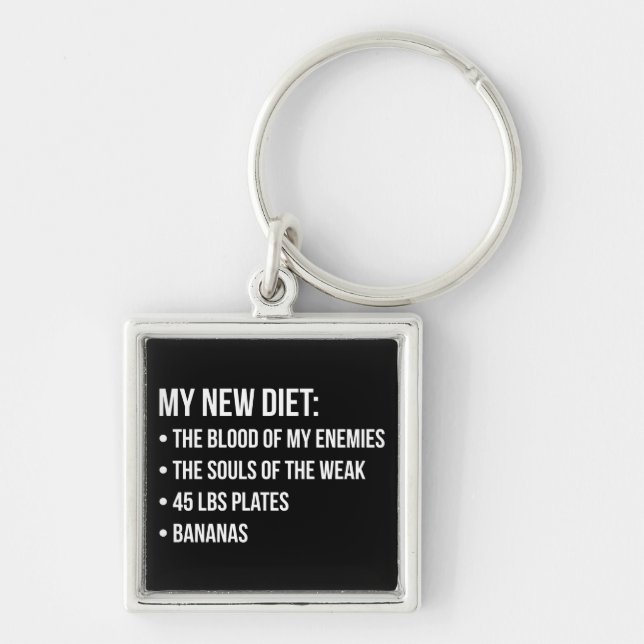 Funny Novelty Workout Humour - My New Diet - Gym Key Ring (Front)