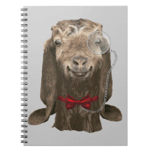 Funny Nubian Goat With Monocle Spiral Notebook