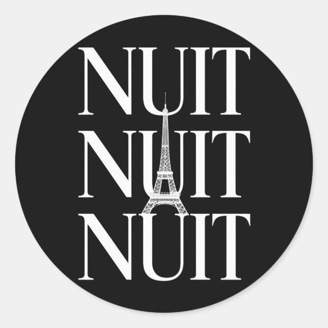 Funny Nuit Nuit Classic Round Sticker (Front)