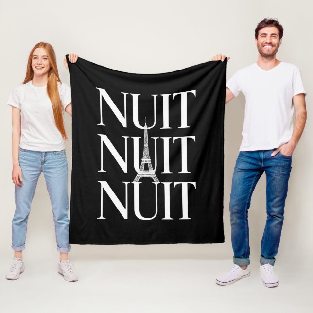 Funny Nuit Nuit Fleece Blanket (In Situ)