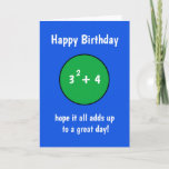 Funny number birthday card 13 for teenager<br><div class="desc">Blue with green number birthday card for teenager boy or girl. Change their age to 13, 14, 15, 16 or any other age by changing the sum. 3 to the power of 2, equals 9. Then add any number you need to match the new age of the birthday boy or...</div>