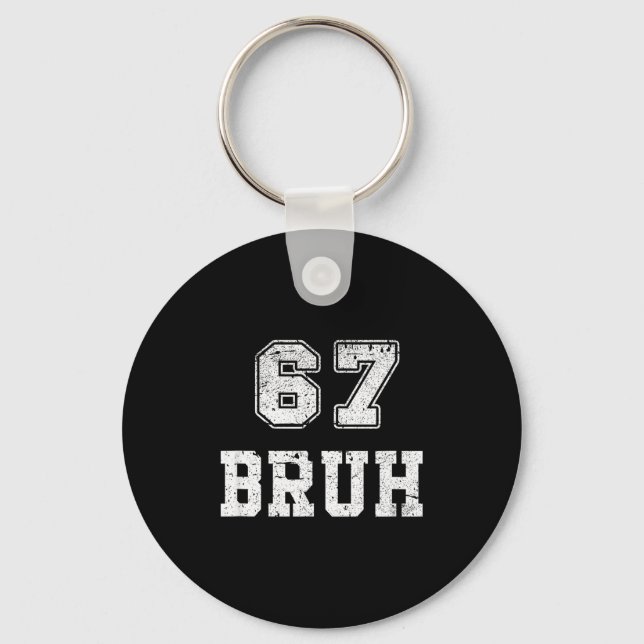 Funny Number Bruh Meme Retro Gift Men, Boys Tee Fa Key Ring (Front)