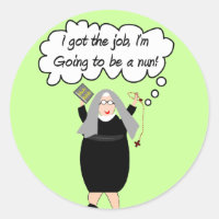 Funny Nun Cards "Got The Job!" (Gail Gabel)