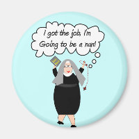 Funny Nun Cards "Got The Job!" (Gail Gabel)