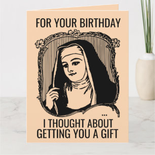 FUNNY NUN CATHOLIC BIRTHDAY BIG GREETING CARD