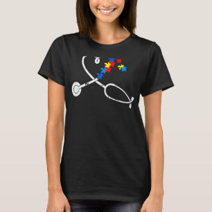 Funny Nurse Autism Puzzle Stethoscope Heart 1 T-Shirt