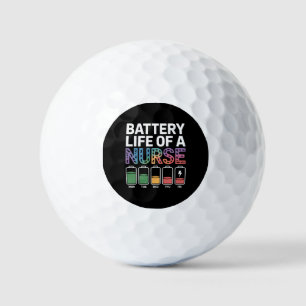 Funny Nurse Battery Life Quote Colourful Medical Golf Balls