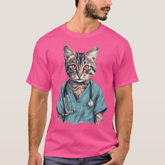 Funny Nurse Cat Medical Doctor Kitty T-Shirt