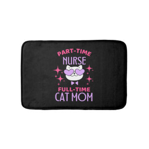 Funny Nurse Cat Mum Lover Bath Mat