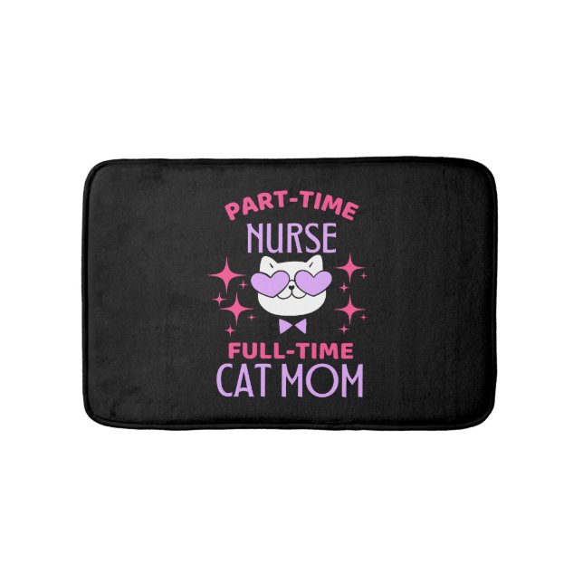 Funny Nurse Cat Mum Lover Bath Mat (Front)