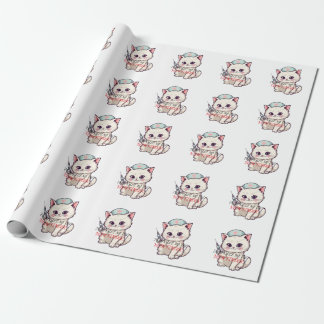 Funny Nurse Cat The Vein Finder Personalized Wrapping Paper