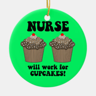 funny nurse ceramic tree decoration