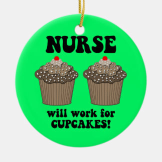 funny nurse ceramic tree decoration