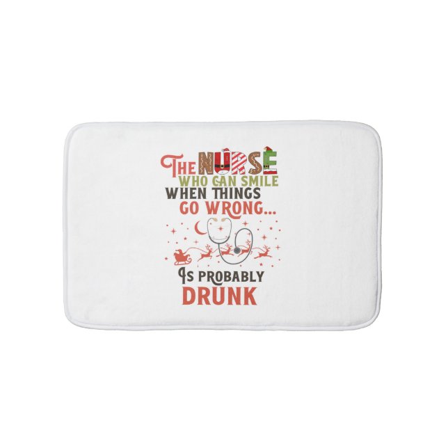 Funny Nurse Christmas Pun Quote Hilarious   Bath Mat (Front)