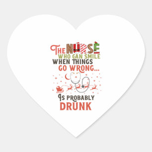 Funny Nurse Christmas Pun Quote Hilarious Heart Sticker