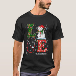 Funny Nurse Christmas Santa Reindeer Love Ortho Nu T-Shirt