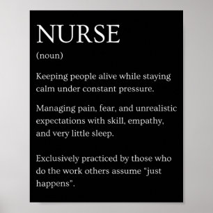 Funny Nurse Definition Sarcastic Dictionary Poster