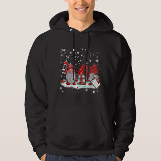 Funny Nurse Gnomes Santa Christmas Light Nursing L Hoodie
