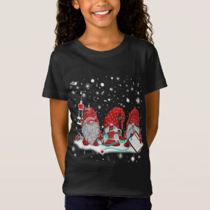 Funny Nurse Gnomes Santa Christmas Light Nursing L T-Shirt