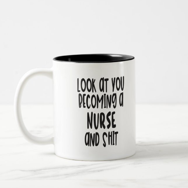 Funny Nurse Graduation Mug (Left)