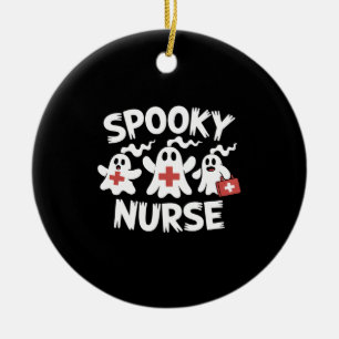 Funny Nurse Halloween Ceramic Tree Decoration