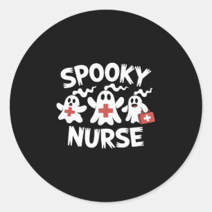 Funny Nurse Halloween Classic Round Sticker