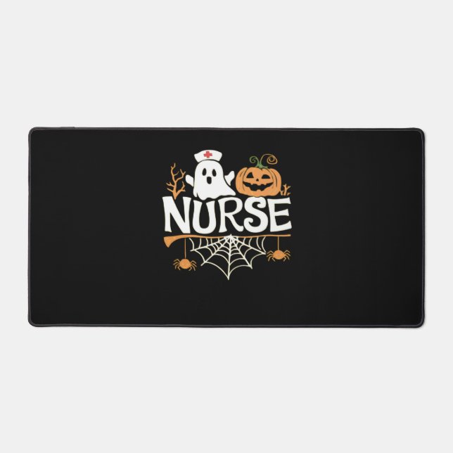 Funny Nurse Halloween Ghost Design Essential T-Shi Desk Mat (Front)