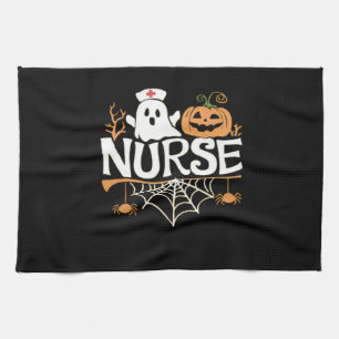 Funny Nurse Halloween Ghost Design Essential T-Shi Tea Towel