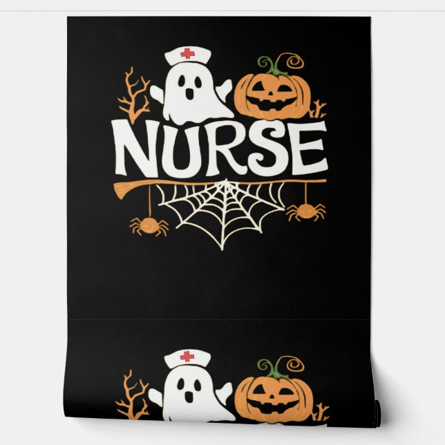 Funny Nurse Halloween Ghost Design Essential T-Shi Wallpaper (Unrolling)