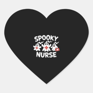 Funny Nurse Halloween Heart Sticker