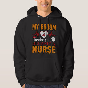 Funny Nurse Halloween My Broom Broke Vintage Shirt
