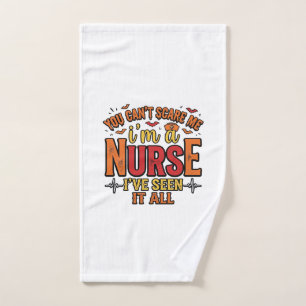 Funny Nurse Halloween You Cant Scare Me Hand Towel