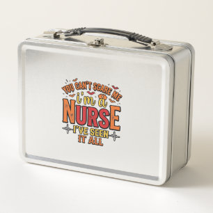 Funny Nurse Halloween You Cant Scare Me Metal Lunch Box