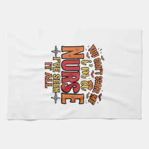 Funny Nurse Halloween You Cant Scare Me Tea Towel