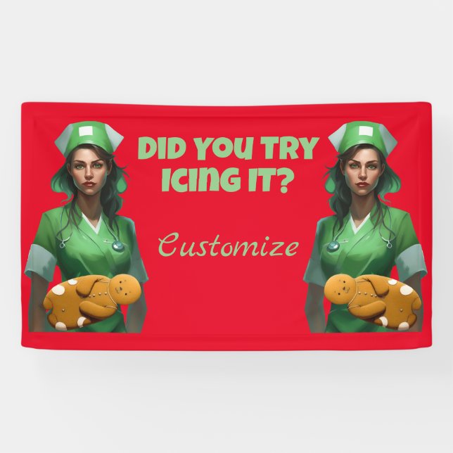 Funny Nurse Icing It Thunder_Cove Banner (Horizontal)