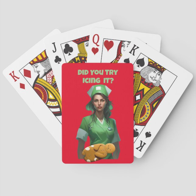 Funny Nurse Icing It Thunder_Cove Playing Cards (Back)