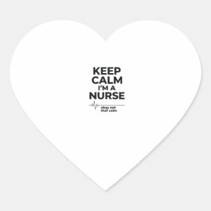 Funny Nurse Keep Calm Vintage Engraving Shirt Desi Heart Sticker