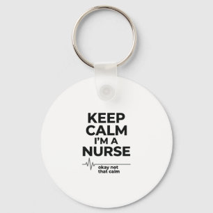 Funny Nurse Keep Calm Vintage Engraving Shirt Desi Key Ring