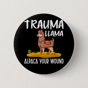 Funny Nurse Llama Joke 6 Cm Round Badge