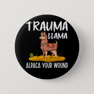 Funny Nurse Llama Joke 6 Cm Round Badge