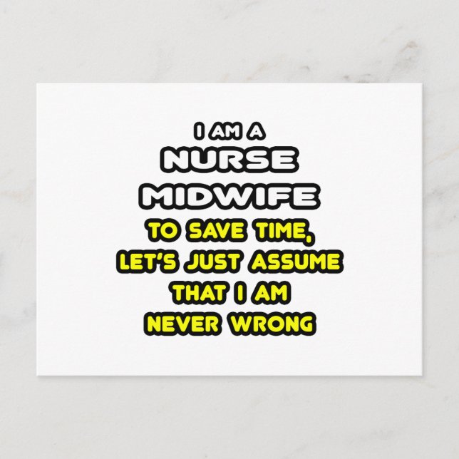 Funny Nurse Midwife T-Shirts and Gifts Postcard (Front)
