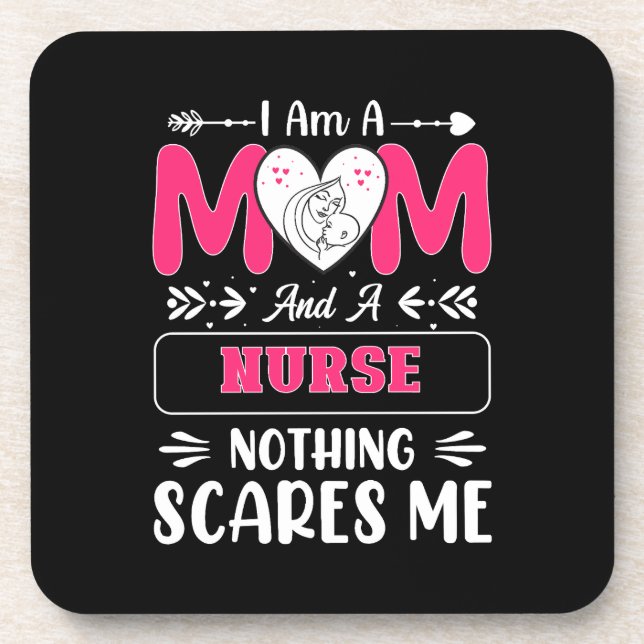 Funny Nurse Mum, Nurse Mum funny quotes Coaster (Front)
