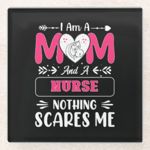 Funny Nurse Mum, Nurse Mum funny quotes Glass Coaster
