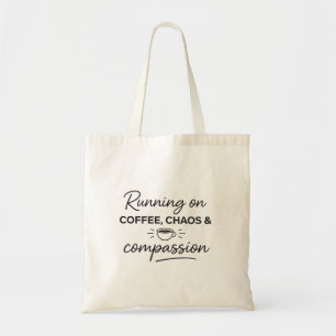 Funny nurse night shift caffeine tote bag