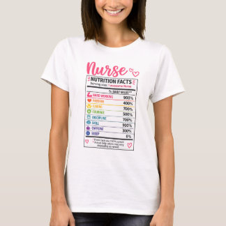 Funny Nurse Nutrition Facts T-Shirt