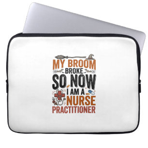 Funny Nurse Practitioner Witch Halloween Design_1 Laptop Sleeve