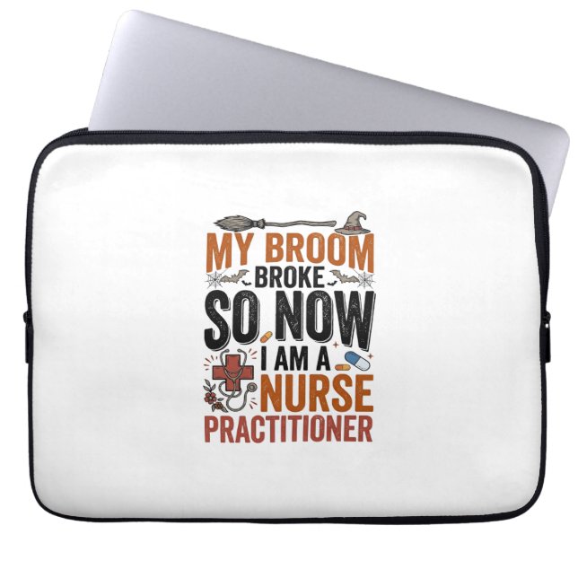 Funny Nurse Practitioner Witch Halloween Design_1 Laptop Sleeve (Front)