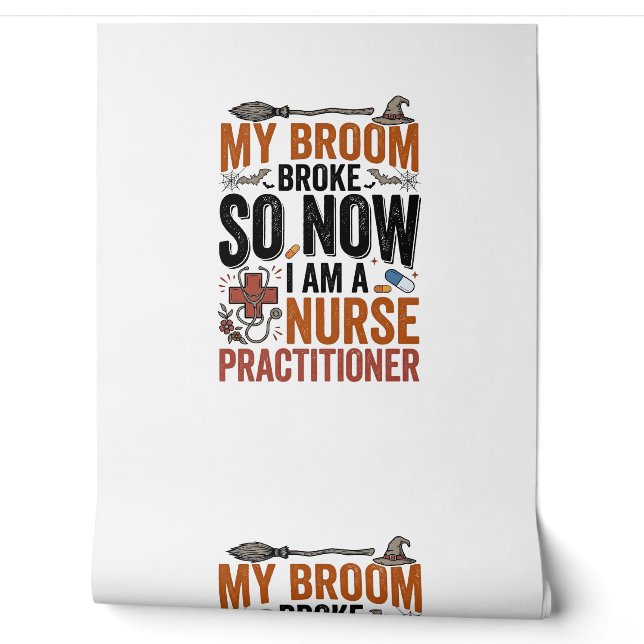 Funny Nurse Practitioner Witch Halloween Design_1 Wallpaper (Unrolling)