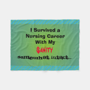 Funny Nurse Retirement Fleece Blanket